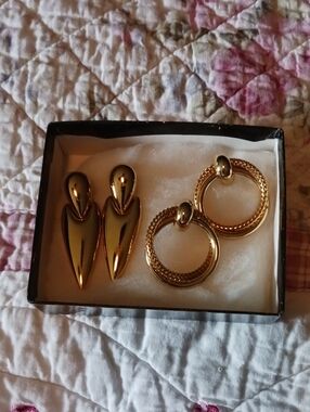 Park Lane Gold-Tone Hoop and Teardrop Earring Set